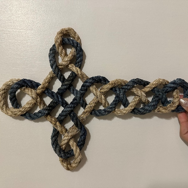 Rope Cross, Twisted Rope Cross, Wall Cross, Rustic Home Decor ...