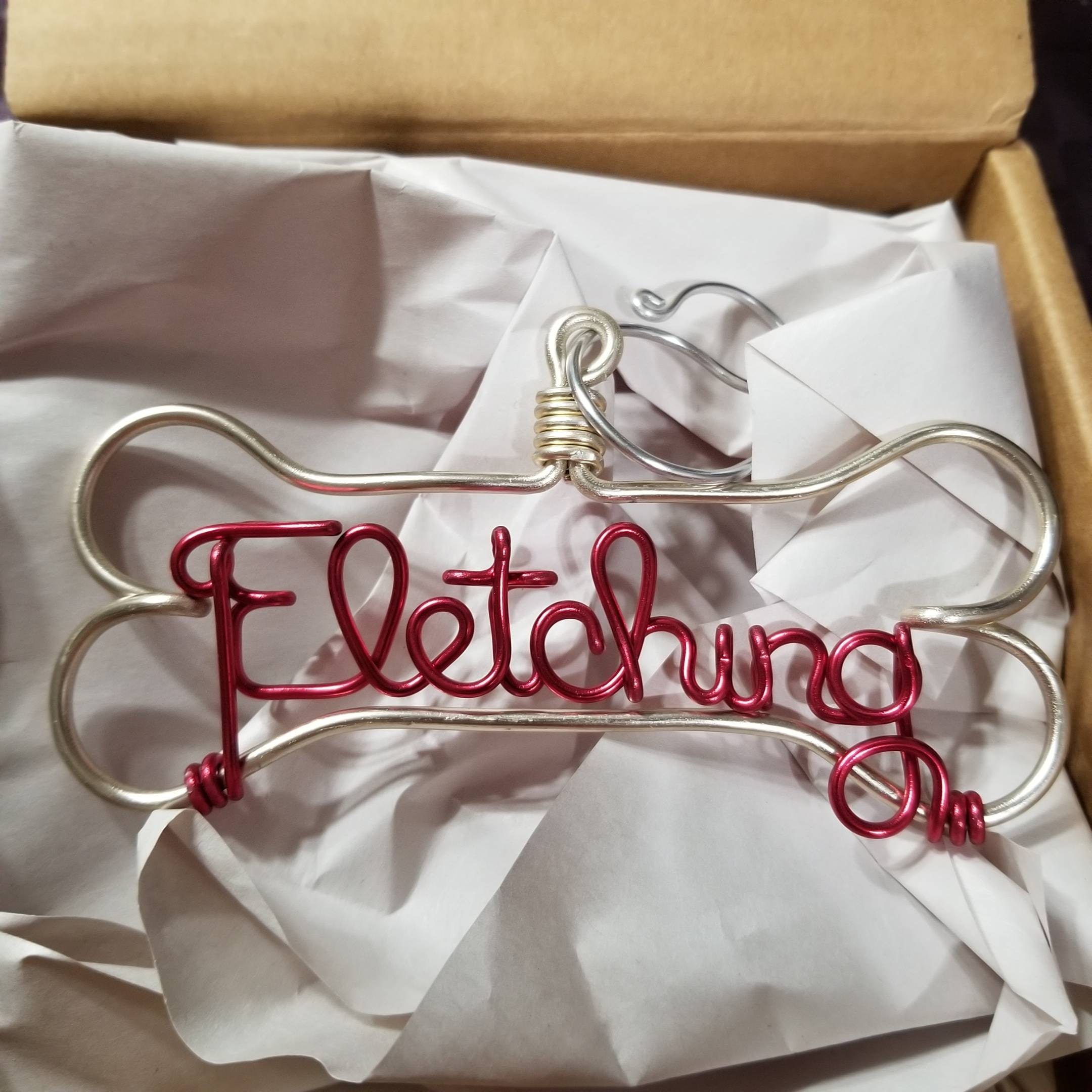 Personalized Pet Ornament - Handcrafted Wire Dog Bone with Pet&#39;s Name - Dog Christmas Gift, Unique Dog Ornament, Hand Shaped Wire Decor