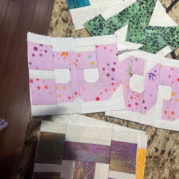 Varsity Alphabet Quilt Block Pattern - FPP Paper Piecing - PDF - Etsy