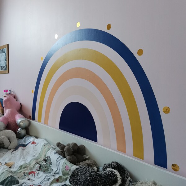 Mural Art Deco Rainbow Wall Sticker, Plastic-free Wall Sticker - Etsy