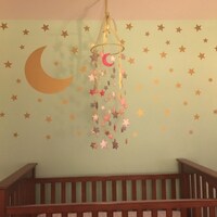 Moon and Stars Wall Decal Set 74 Star Decals Moon Wall Sticker Nursery ...