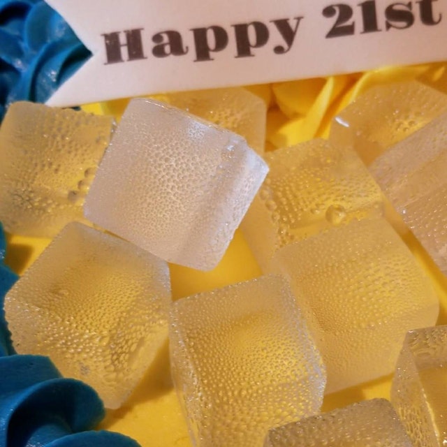 100 EDIBLE Custom Isomalt Sugar 1 Square Ice Cube Cubes Etsy