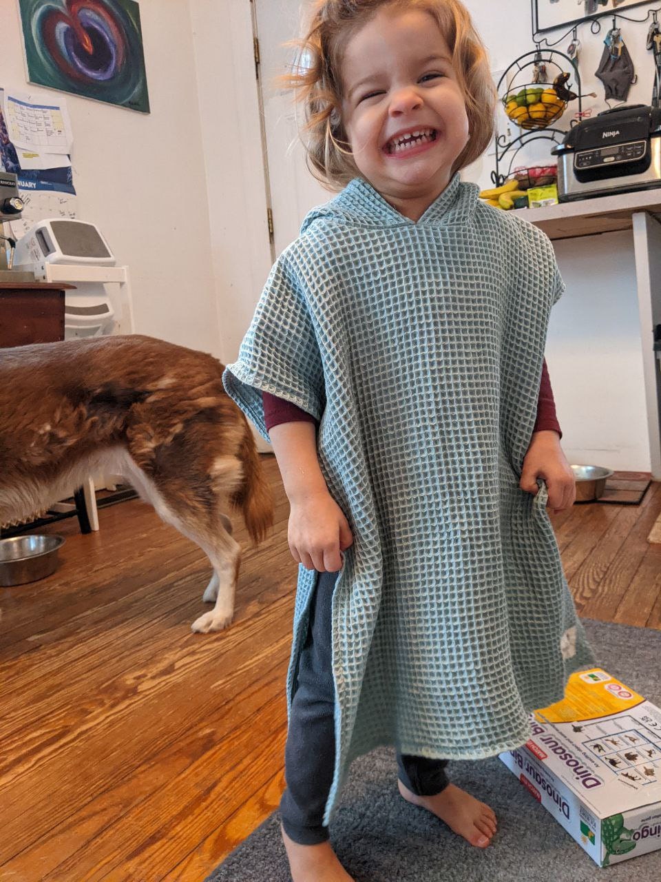 Hooded Towel with Custom Embroidery - Waffle Beach Towel Poncho - Hooded Coverup - kids swimsuit coverup - 100% organic cotton