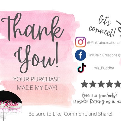 Thank You Card Template, Thank You Insert, Canva Thank You, Modern ...