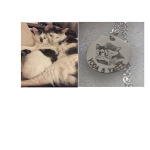 Personalized Jewelry Pet Portrait Custom Necklace Pet Jewelry Personalized Gifts Handmade Jewelry Cat Necklace for Women Pet Necklace LCN-AP photo