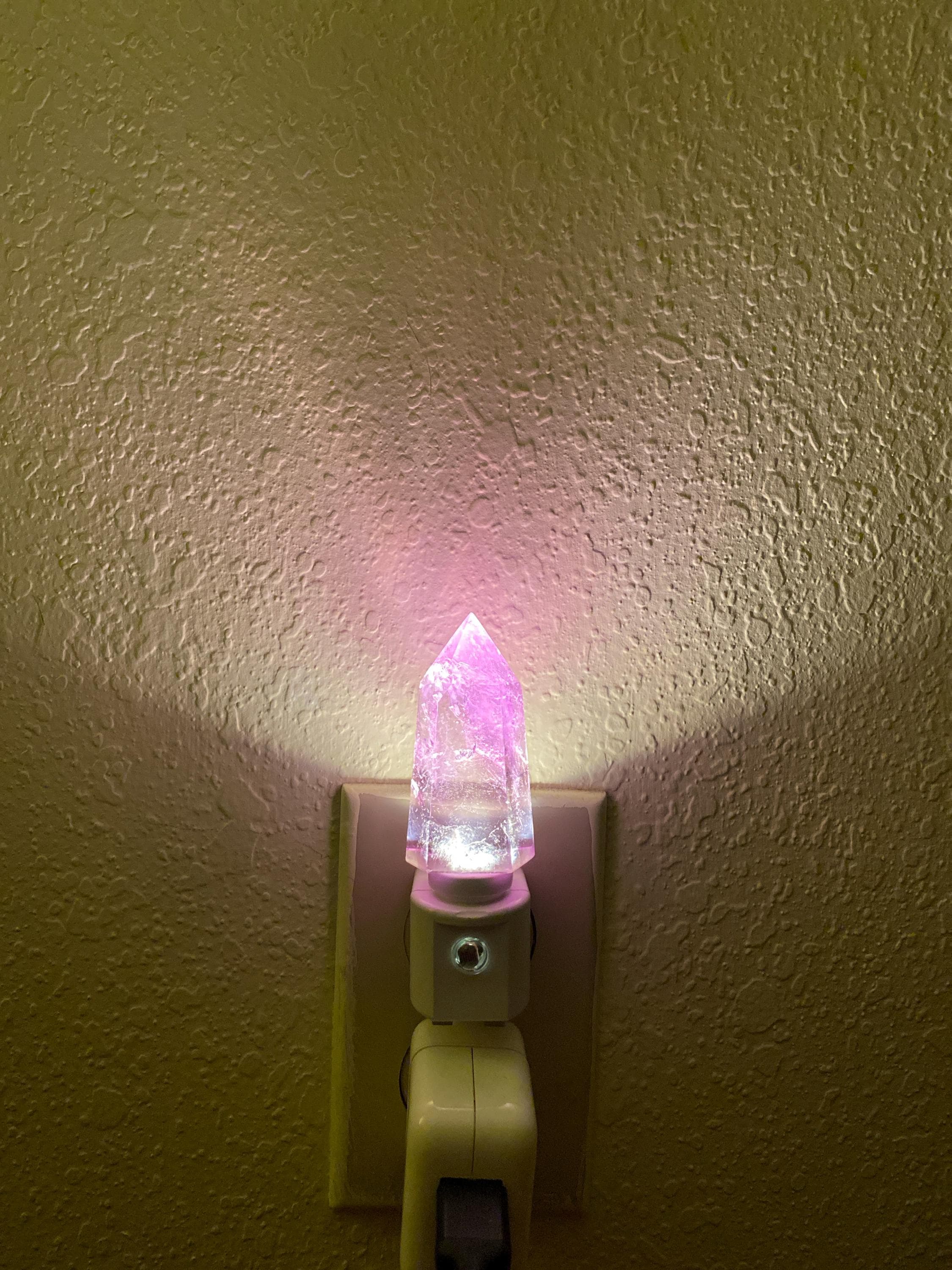 Amethyst Crystal Tower LED Night Light with Light Sensor / Babyshower Gift / Baby Shower Gift