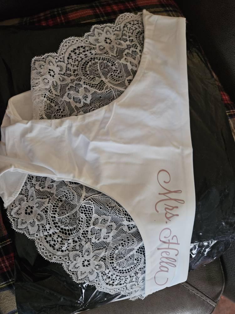 Personalized gift for her Bride Panties Lace Wedding Underwear Bridal Shower Gift Bachelorette Personalized Honeymoon Christmas Gift