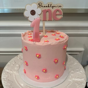 Wooden Happy Birthday Cake Topper – Daisy Design, Reusable Party Decoration For Birthdays & Anniversaries