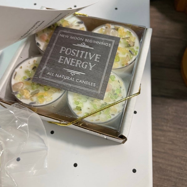 Positive Energy Candles - Crystal & Herb Candle - Soy Aromatherapy ...