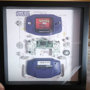 Framed Nintendo Game Boy Advance GBA Disassembled Game Framed Nintendo Game Boy Advance GBA Disassembled Game