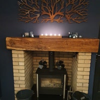 Metal Wall Art Decor 3D Sculpture 3 Piece Tree Brunch Modern Fireplace ...