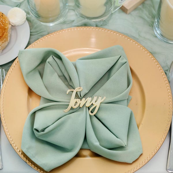 Laser Cut Mirrored Acrylic Place Setting Names, Wedding Party Seating ...