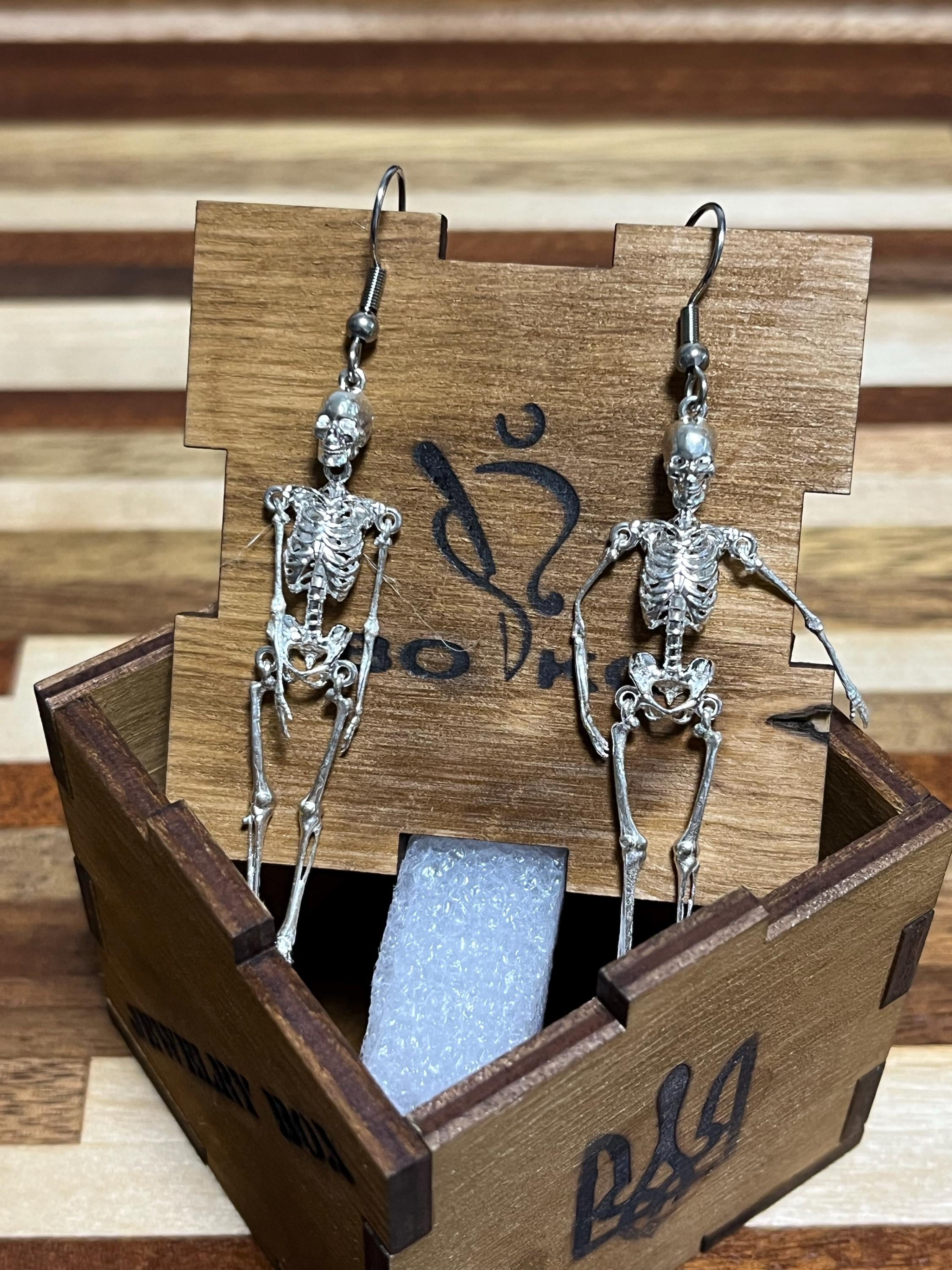 Movable Skeleton Bone Dangle Earrings