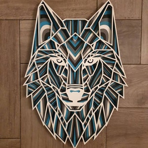 Download 3d mandala svg Wolf Svg Laser cut Files layered Wolf head ...