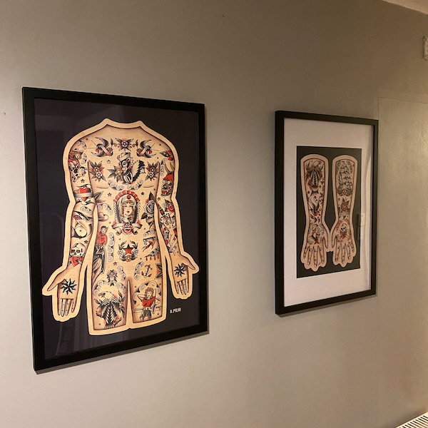 Tattoo illustrations Fine Art print A3 / A2
