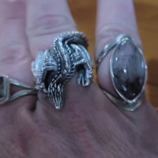 Mother of Dragons Ring, Flying Dragon, How to Train Your Dragon, Silver ...