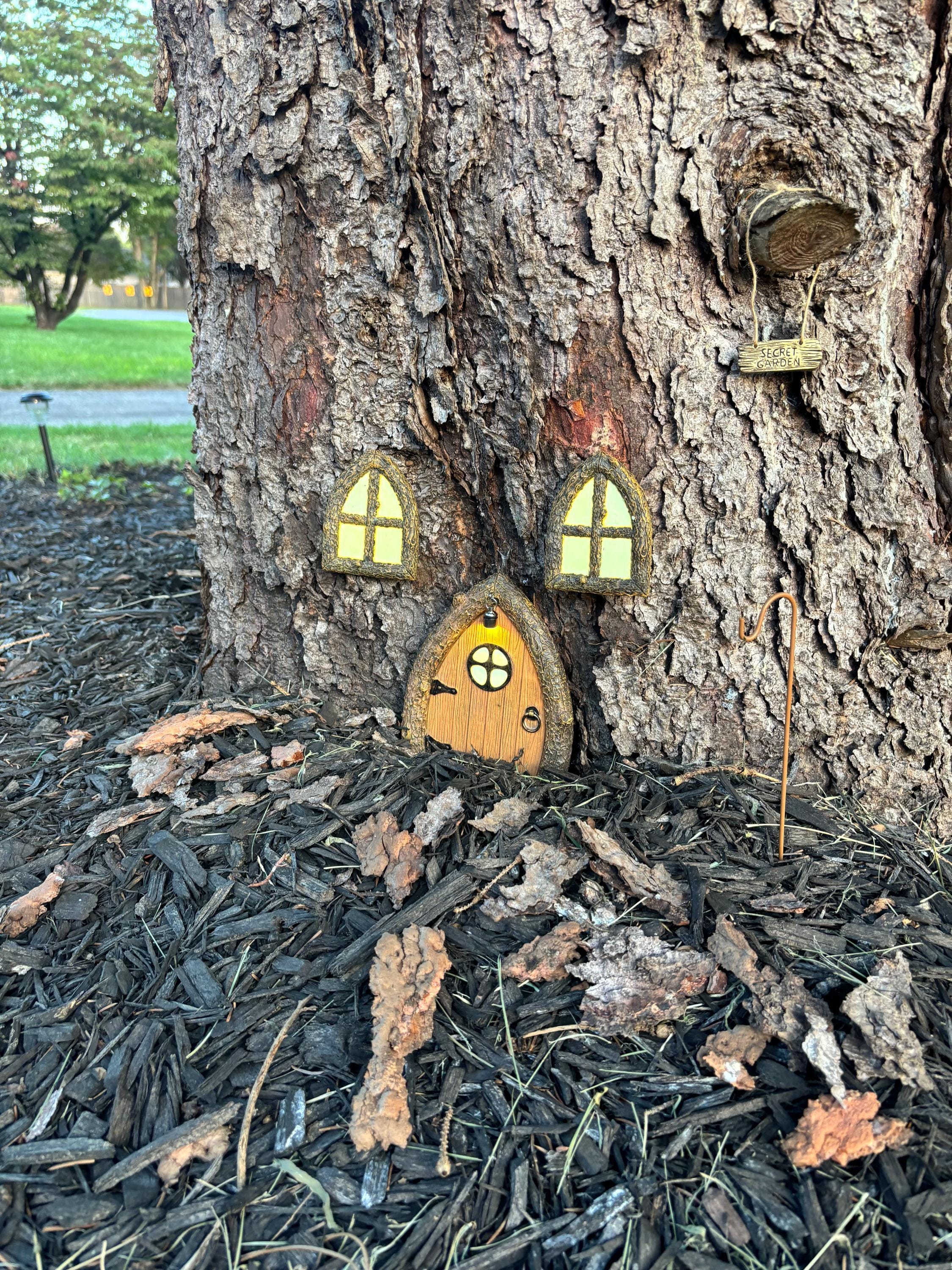 Fairy Door and Windows for Trees Glow in The Dark - Fairy Tree Door- fairy garden- Fairy house - Fairy door for trees- gnome door