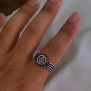 Mysilverworld Sterling Silver Seal Of Solomon Men's Ring - Turkish Made, No Gemstone, Gift Box