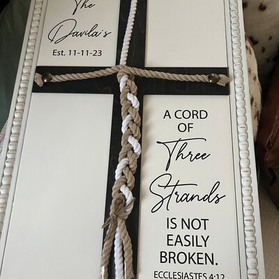 A Cord of Three Strands Unity Wedding Sign Rope Cross Unity - Etsy