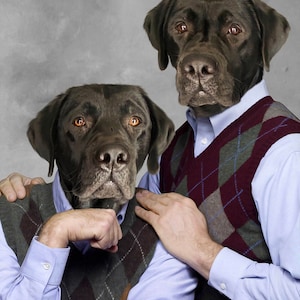 Custom Pet Brothers Portraits, Custom Step Brothers Pet Poster Gifts