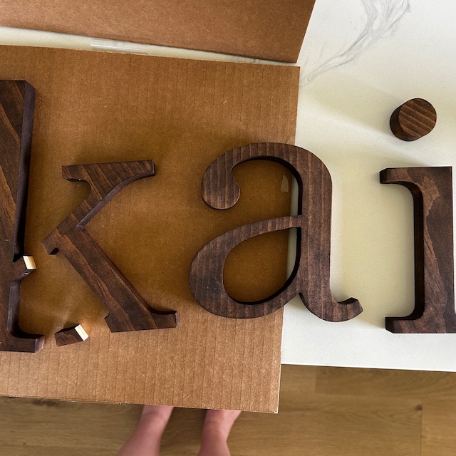 Menkxi Boho Baby Shower Decor - 4 Pcs Rattan Wood 'BABY' Letters, 8 Inch, Rustic Nursery Wall Art