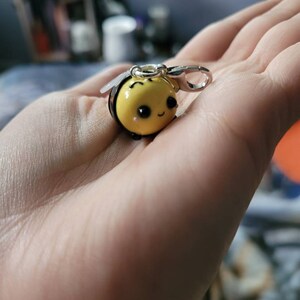 Bee Charm, Polymer Clay Charms, Bee Keychain, Bee Keyring Bee Charm, Polymer Clay Charms, Bee Keychain, Bee Keyring