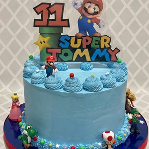 Super Mario Personalized Cake Topper Super Mario Birthday - Etsy Australia