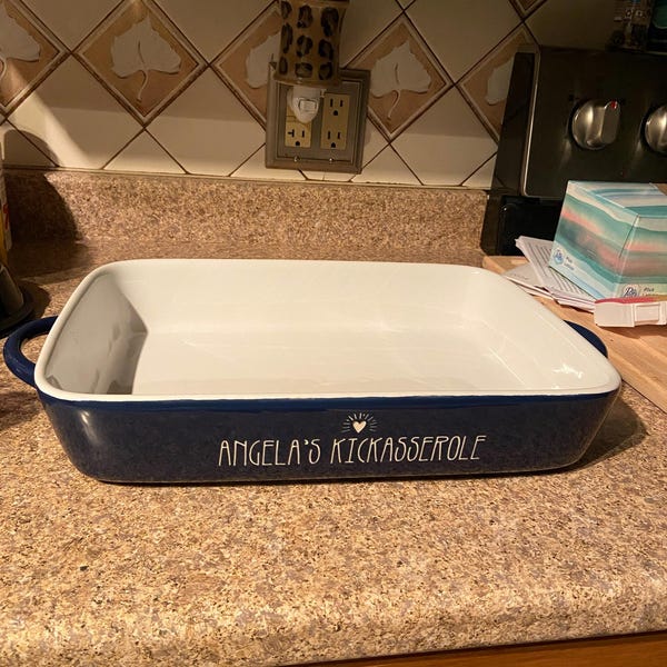 Personalized Made With Love Ceramic Casserole Baking Dish – Hand-glazed ...