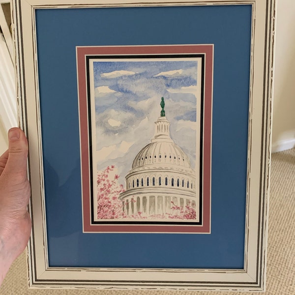 Print of Original Drawing, on Print of US Constitution. Print of ...