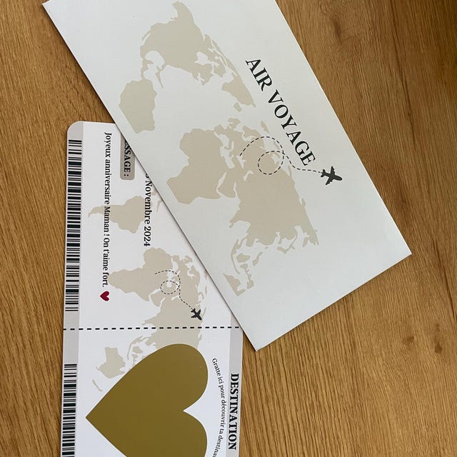 Cartes à gratter dorées avec enveloppes, carte d'embarquement à gratter personnalisée, emballage cadeau de voyage unique, billet surprise à gratter et révéler pour la Saint-Valentin, un anniversaire