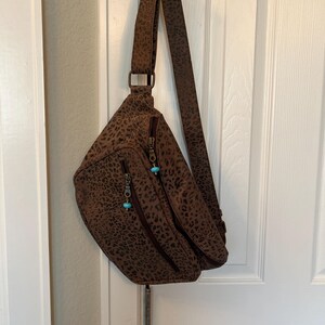 小物 LATE 80s LEOPARD BUM FLAP Giant Size Bum Bag Leopard, Genuine Leather, Ex Large Fanny
