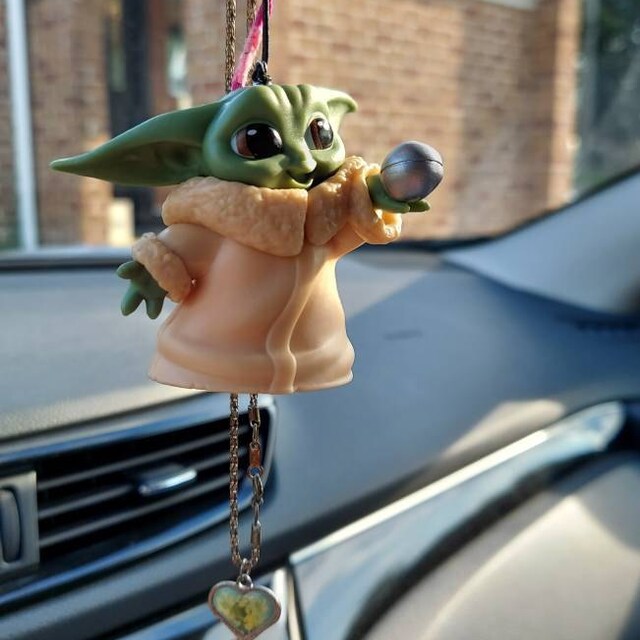 Star Wars Baby Yoda Figure Car Rearview Mirror Hanging Ornament