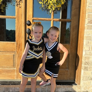 Black and gold cheer uniform hotsell