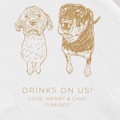 Custom Pet Cocktail Napkins for Weddings and Special Events - Etsy