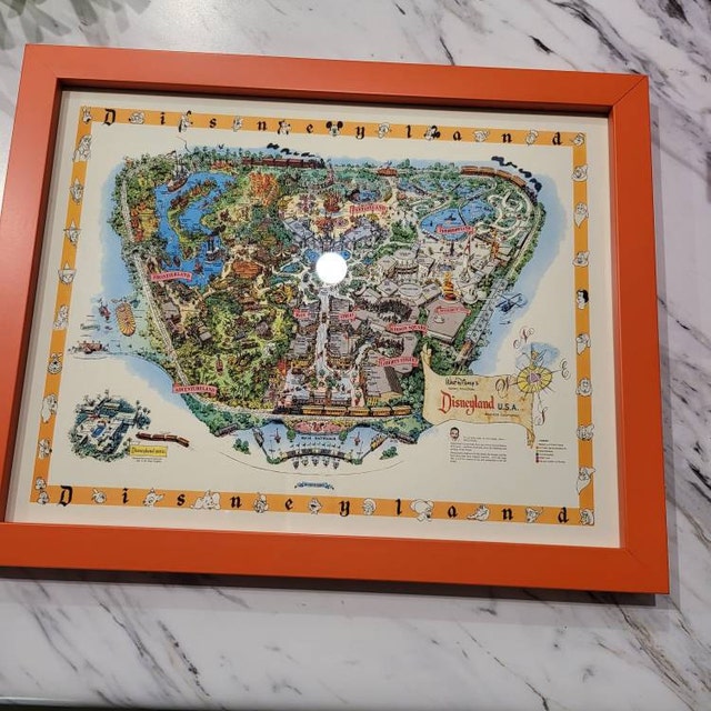 Disneyland Map - Disney Map - Vintage - 1958 - Panoramic - Birds