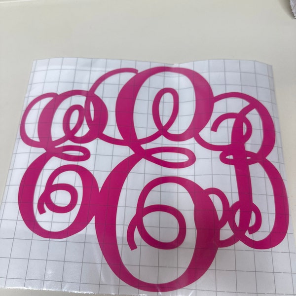 Custom Monogram Car Window Decal - Vine Font - Personalized Initials ...