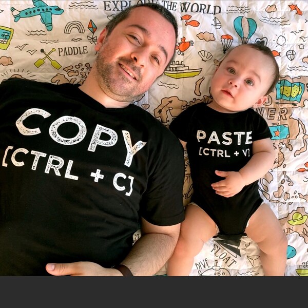 Copy Paste Shirts, Dad and Baby Set, Copy Paste Dad and Son Tshirts ...