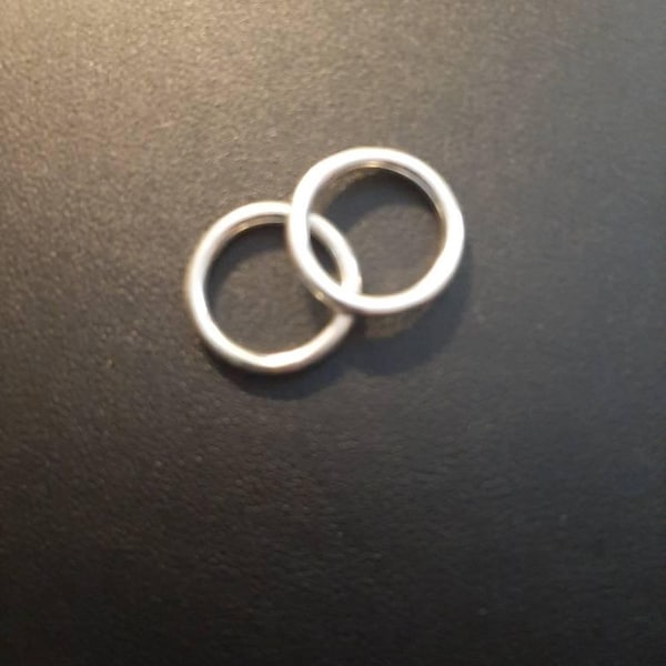 Geometric double layer stacking 925 sterling silver ring main image 1