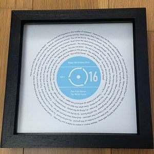 Number 1 the Day You Were Born, Personalised Birthday Gift, Song Lyrics