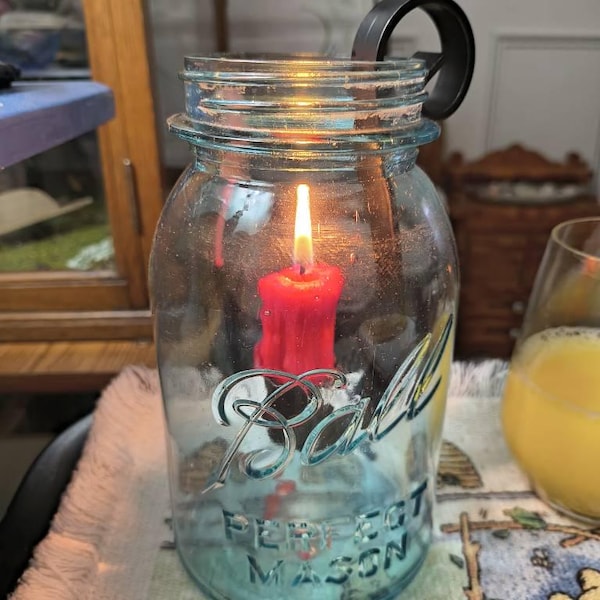 Mason Jar Insert Taper Candle Holder, Farmhouse Rustic Decor, Taper ...