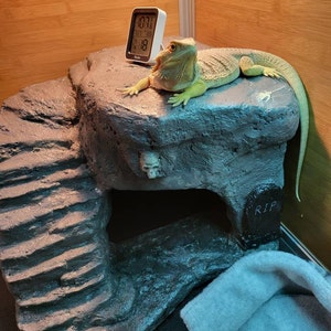 Large Bearded Dragon Basking Platform, Inch Gecko Hide Cave With Heat