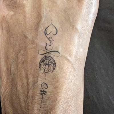 Unalome Sun Moon Infinity Heart Temporary Tattoo - Etsy
