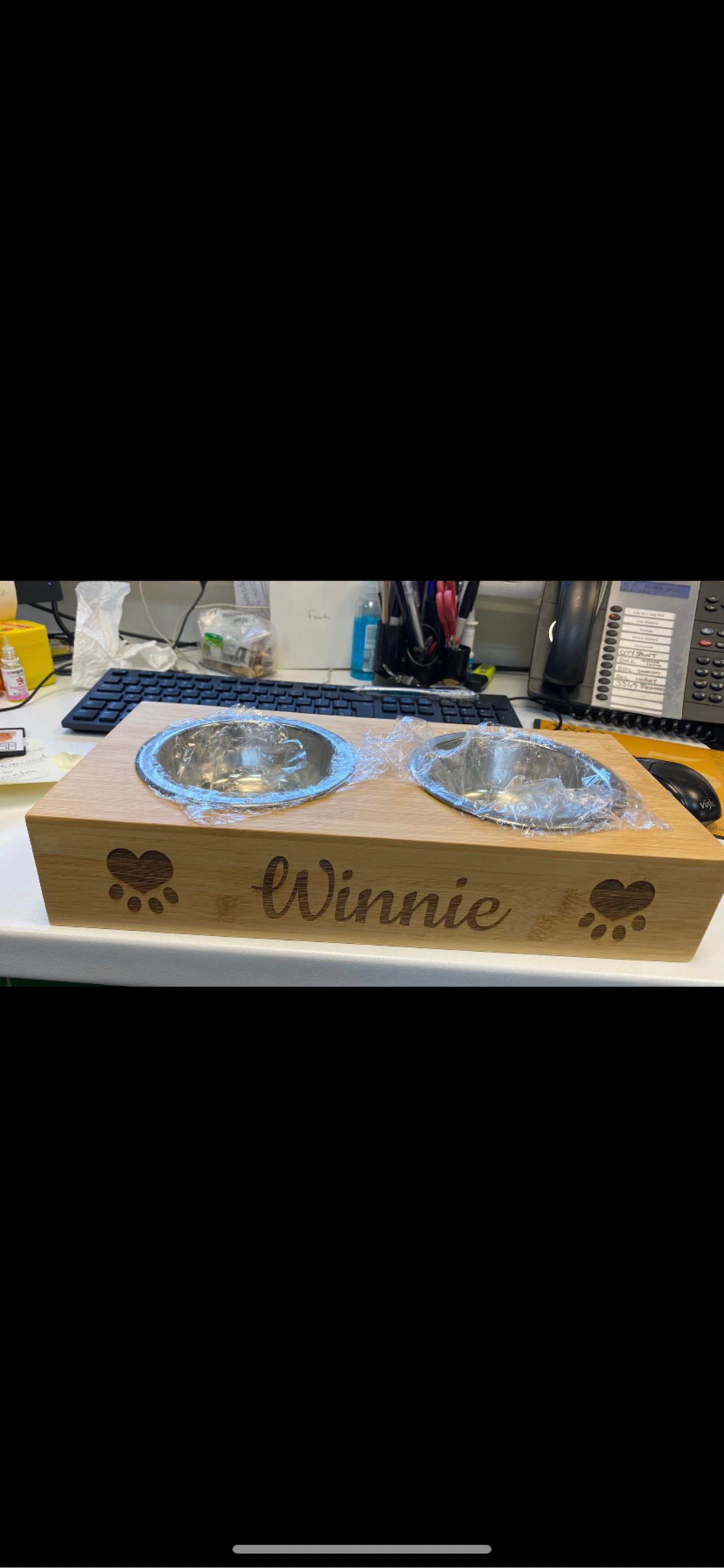 Personalisierte Hundenäpfe, Bambus Holz graviert personalisierte Hundenäpfe, personalisiertes Haustier Geschenk, personalisierte Haustiernäpfe Geschenk