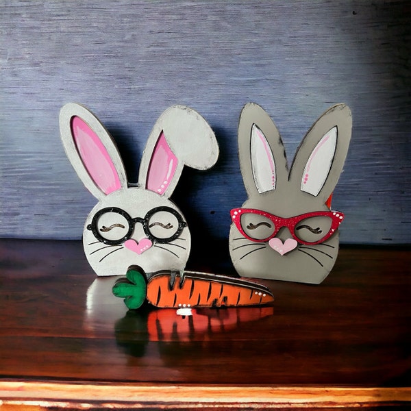 Chunky Bunny Couple Shelf Sitters SVG File | Laser Cut File | Easter ...