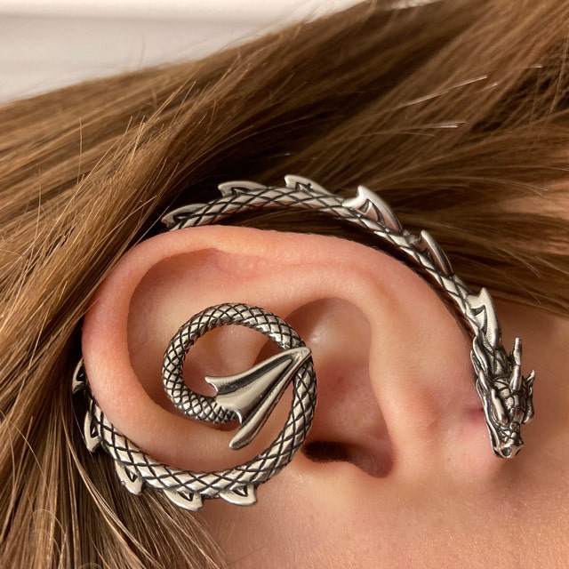 SINGLE Dragon Cuff Earring, Dragon Cuff Earring, Gothic