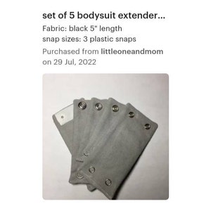 Bodysuit extender, custom extender, snap on extender 2 Baby Body Bodysuit  Extension Apparatus(8,5 Mm)and2 Snaps(9,5mm)