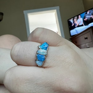 Customer photo from Candice, 5 Stone Raw Opal Ring in Yellow Gold