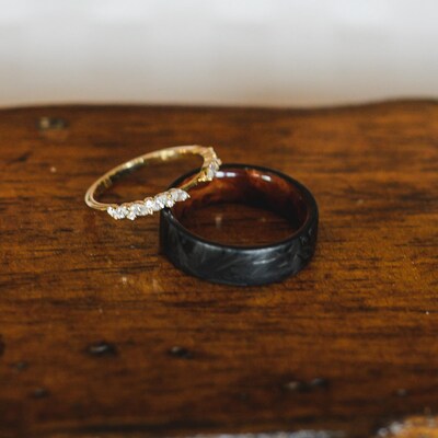 3MM Round Moissanite Open Notch Bubble Set Wedding Matching Band for ...