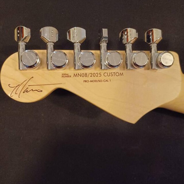 カスタムシリアルナンバーウォータースライドギターヘッドストック