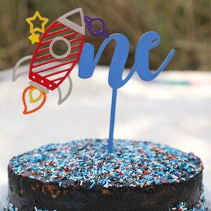 1st Birthday Cake Topper Space Birthday Party One Cake - Etsy